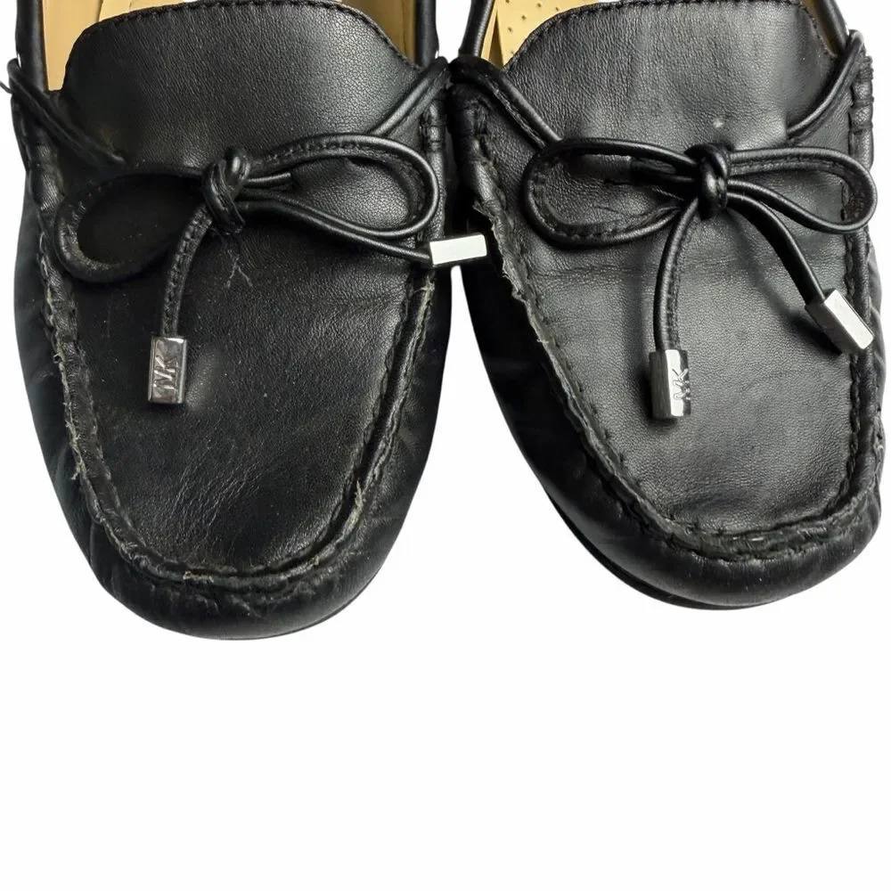 Michael Kors Black Leather Women’s Sutton Moc Leather Slip-Ons size 7.5